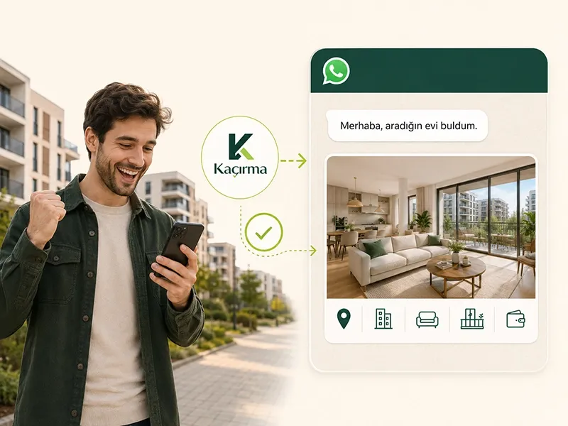مشتری از طریق Kaçırma پیشنهاد یک ملک مناسب را دریافت می‌کند.